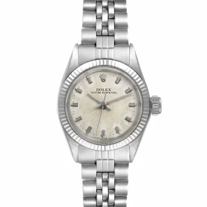 Replica Rolex Oyster Perpetual Non Date Steel White Gold Ladies Vintage 6619