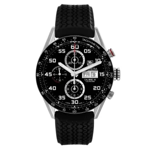 Replica Tag Heuer Carrera Black Dial Chronograph Steel Mens Watches CV2A1R